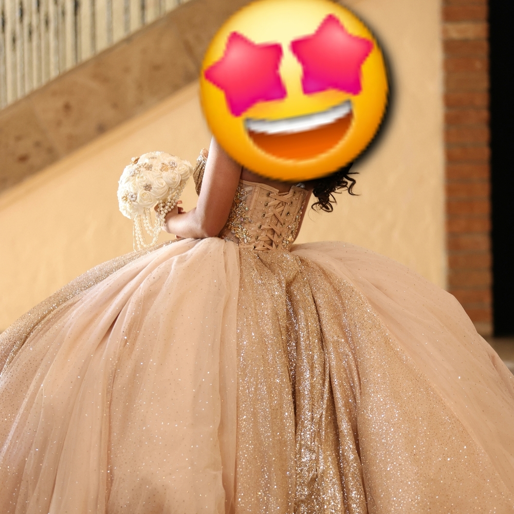 Gold Ragazza M Quinceanera dress